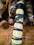 Handcrafted Whisk Broom with Braided Accent – Natural Broomcorn Hearth Broom