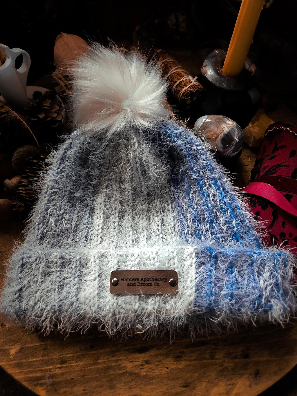 Wolf Moon Hat | Hand Crocheted Fuzzy Beanie | Winter Woodland Wear