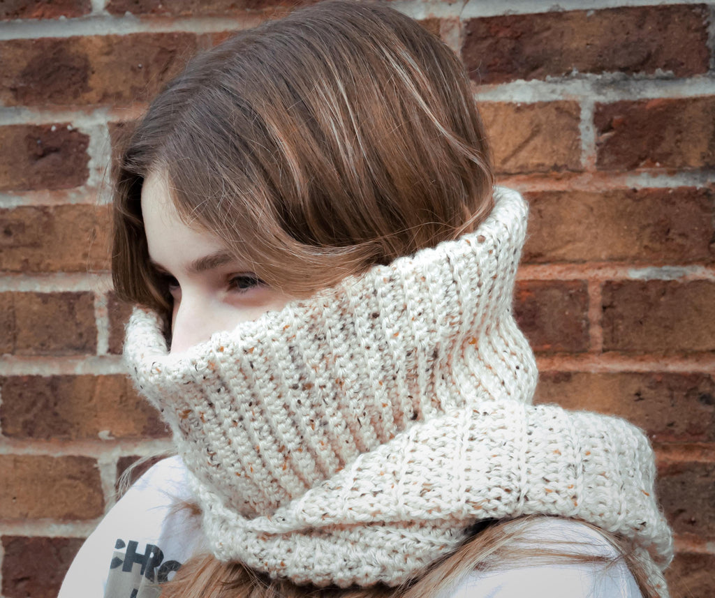 Tweed Collection Hooded Cowl – Unisex Crochet Hood