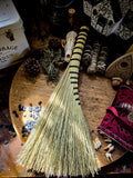 Hand Bound Whisk Broom – Natural Broom Corn Altar Besom