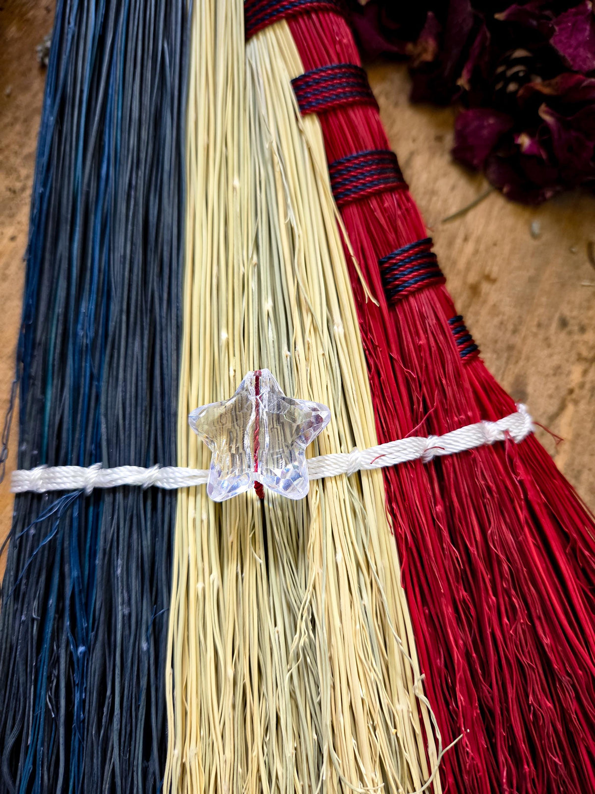 America 250th Birthday Collection | Handmade Red, White & Blue Whisks, Hag Torch and Mushroom Brush
