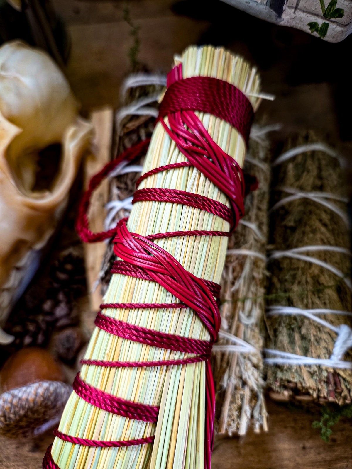 Handcrafted Whisk Broom with Braided Accent – Natural Broomcorn Hearth Broom