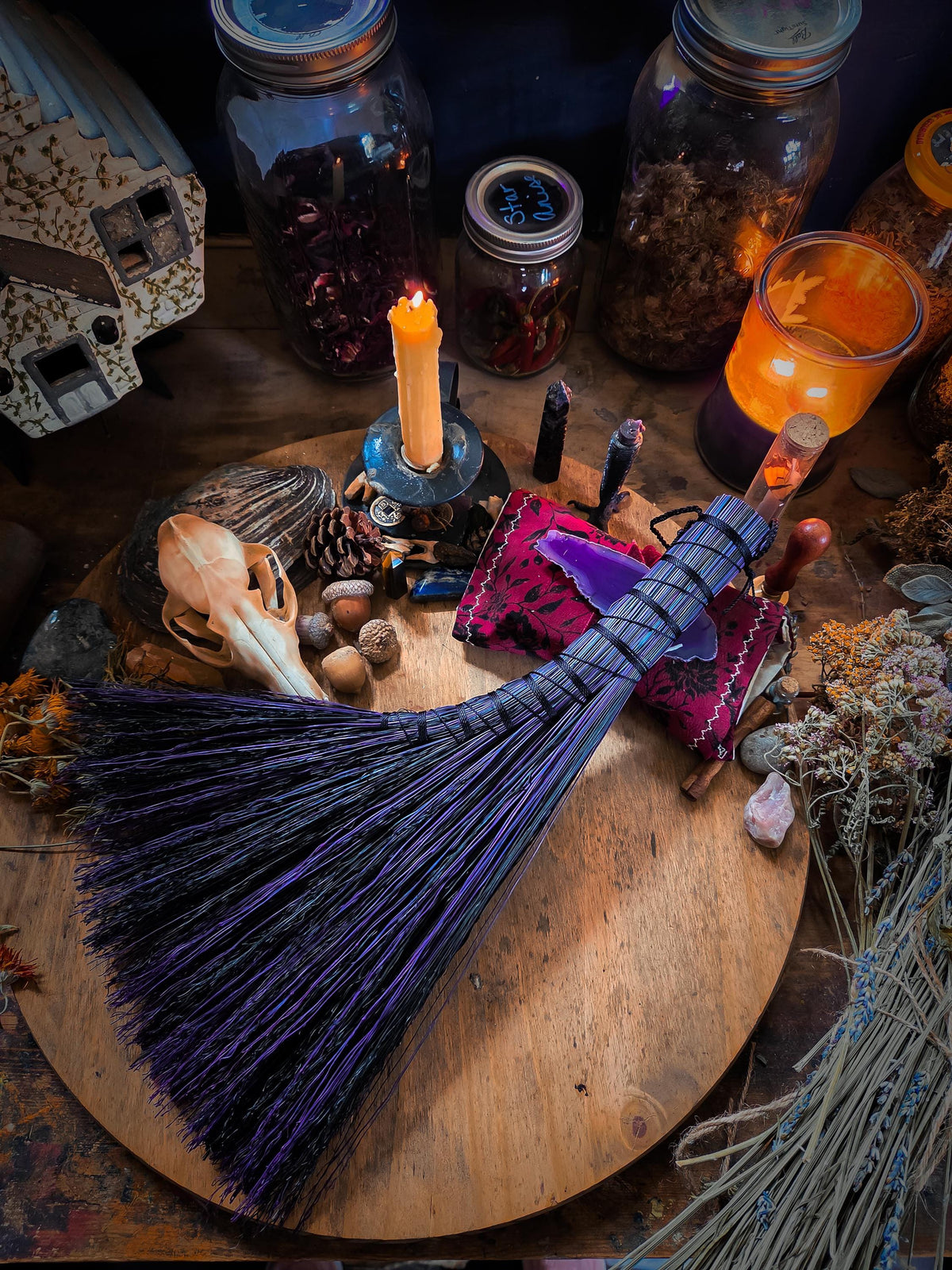 Summerween Whisk Broom Collection | Handmade Functional Whisk Broom | Hearth Brush | Halloween & Fall