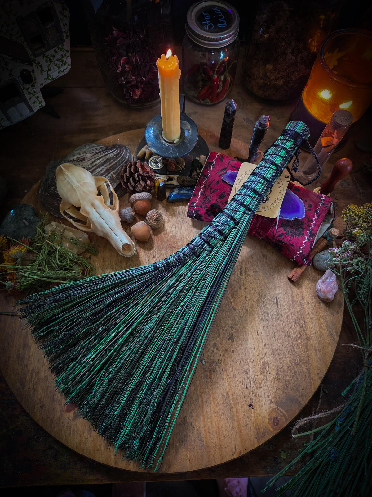 Summerween Whisk Broom Collection | Handmade Functional Whisk Broom | Hearth Brush | Halloween & Fall