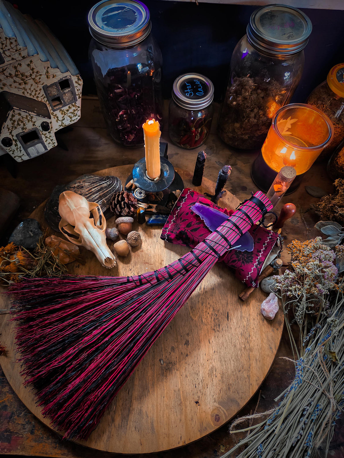 Summerween Whisk Broom Collection | Handmade Functional Whisk Broom | Hearth Brush | Halloween & Fall