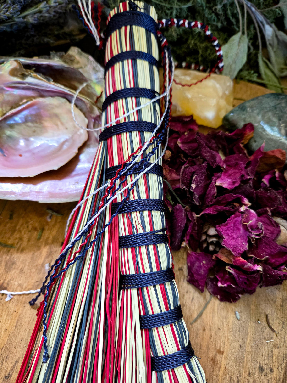 America 250th Birthday Collection | Handmade Red, White & Blue Whisks, Hag Torch and Mushroom Brush