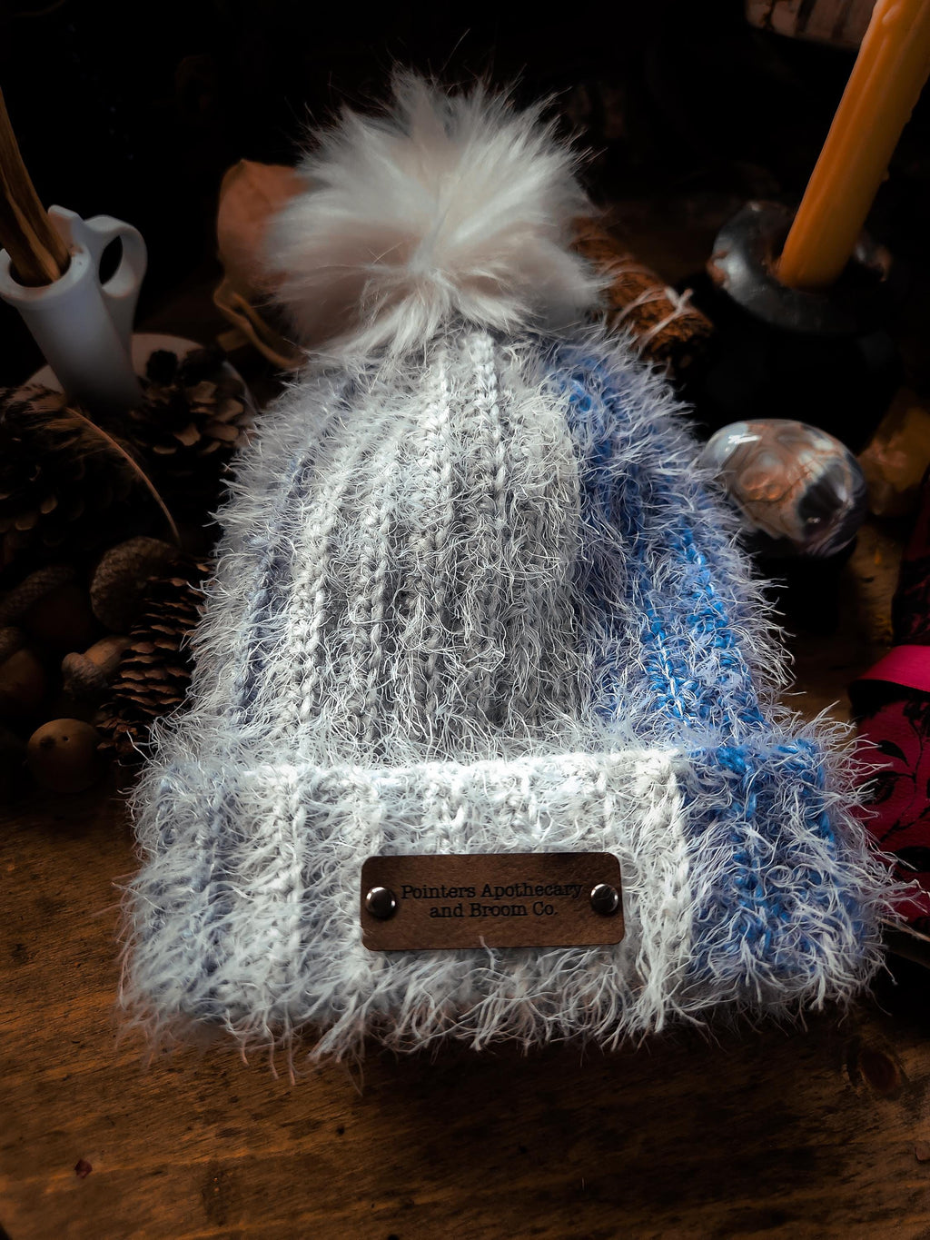 Wolf Moon Hat | Hand Crocheted Fuzzy Beanie | Winter Woodland Wear