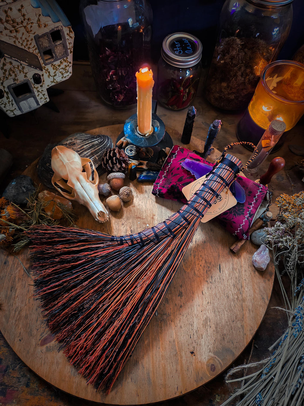 Summerween Whisk Broom Collection | Handmade Functional Whisk Broom | Hearth Brush | Halloween & Fall