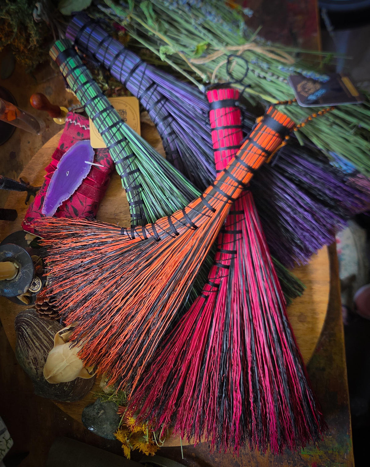 Summerween Whisk Broom Collection | Handmade Functional Whisk Broom | Hearth Brush | Halloween & Fall